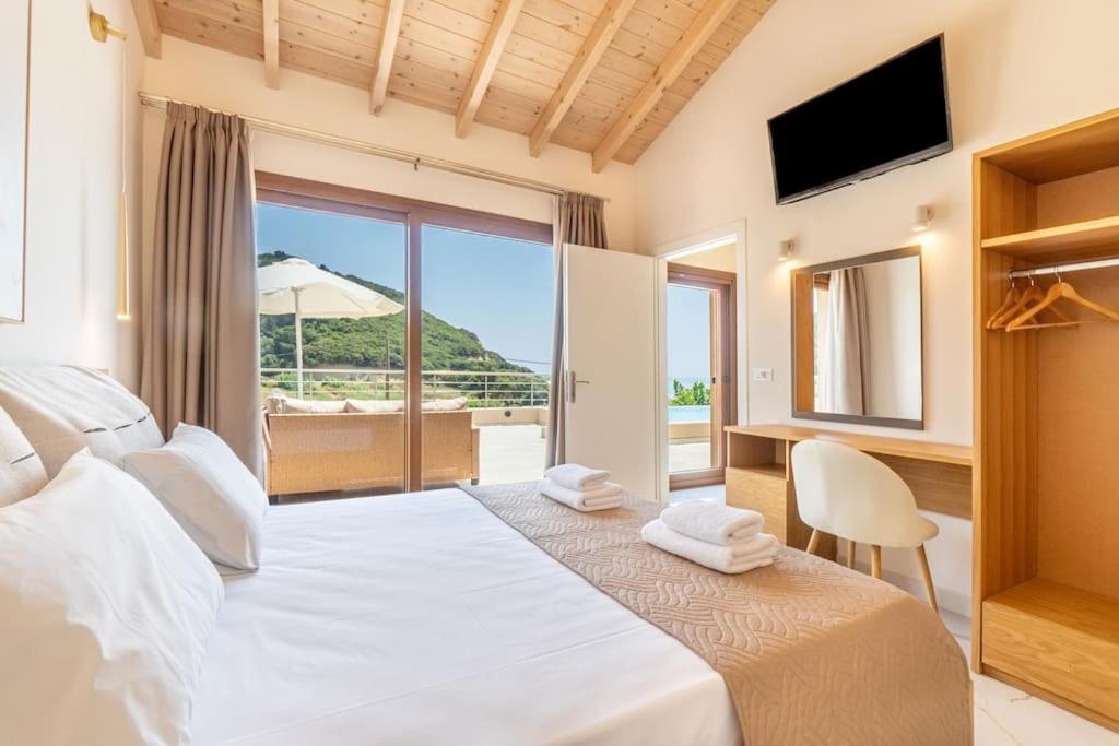 Villa Vasillis-Heated Swimming Pool With Infinity View Vitalades Exterior photo